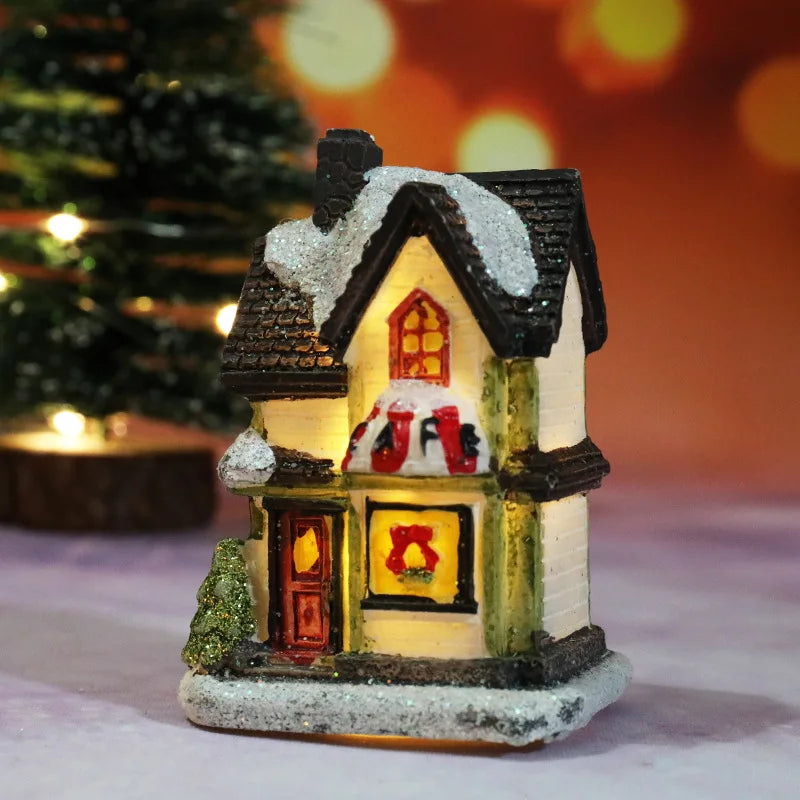 Christmas Light Decorations for Home – Resin Ornaments with Battery for Kids and New Year 2025