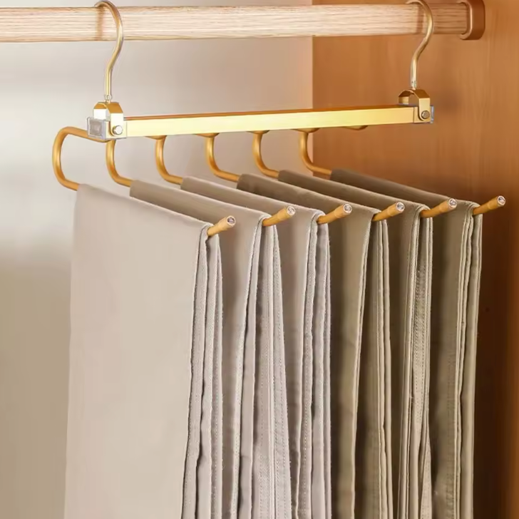Aluminum Rotating Hanger 6 Layers for Pants and Scarves – Compact Organizer