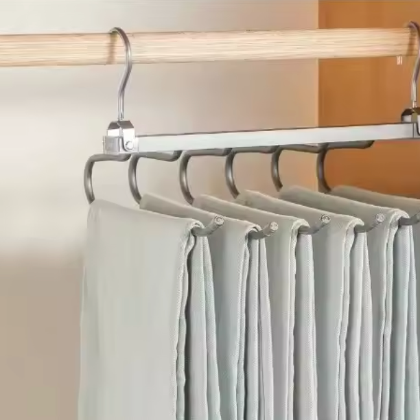 Aluminum Rotating Hanger 6 Layers for Pants and Scarves – Compact Organizer