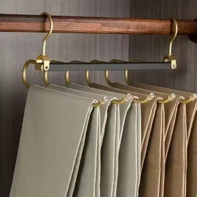 Aluminum Rotating Hanger 6 Layers for Pants and Scarves – Compact Organizer