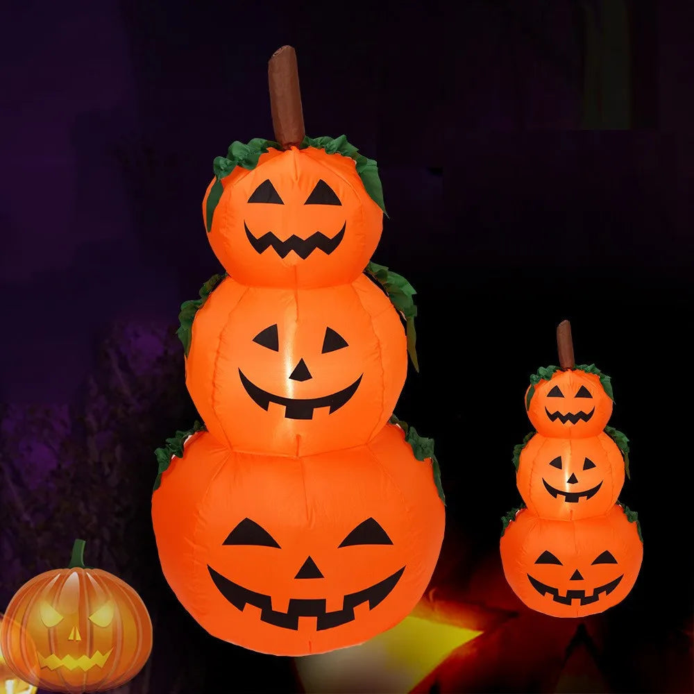 Citrouille Gonflable Halloween de 3,94 ft avec Lumières LED Rotatives – Décoration Extérieure