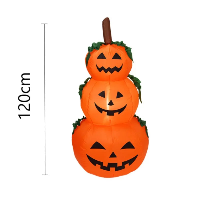 3.94 ft Inflatable Halloween Pumpkin with Rotating LED Lights – Outdoor Decoration