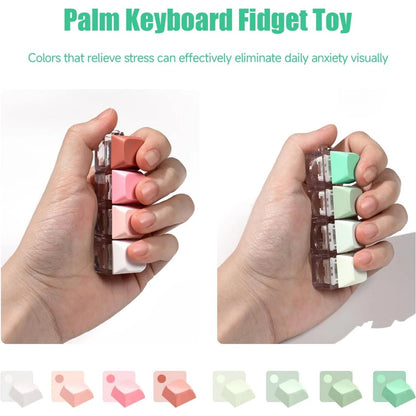 Fidget Toy Keyboard LED 4-in-1 Compact with Touch Keys for Stress Relief and Integrated Keychain