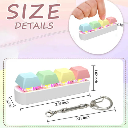Fidget Toy Keyboard LED 4-in-1 Compact with Touch Keys for Stress Relief and Integrated Keychain