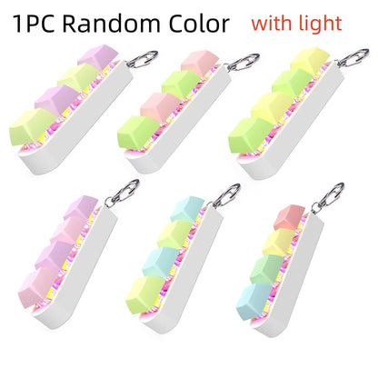 Fidget Toy Keyboard LED 4-in-1 Compact with Touch Keys for Stress Relief and Integrated Keychain