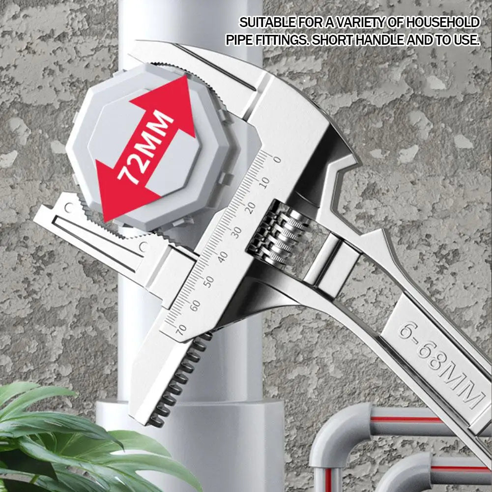 Multifunctional Adjustable Pipe Wrench 6-68 mm Aluminum Alloy for Bathroom Repairs