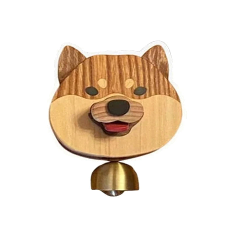 Wooden Shiba Inu Bell with Magnetic Mechanism – Fun Door Chime