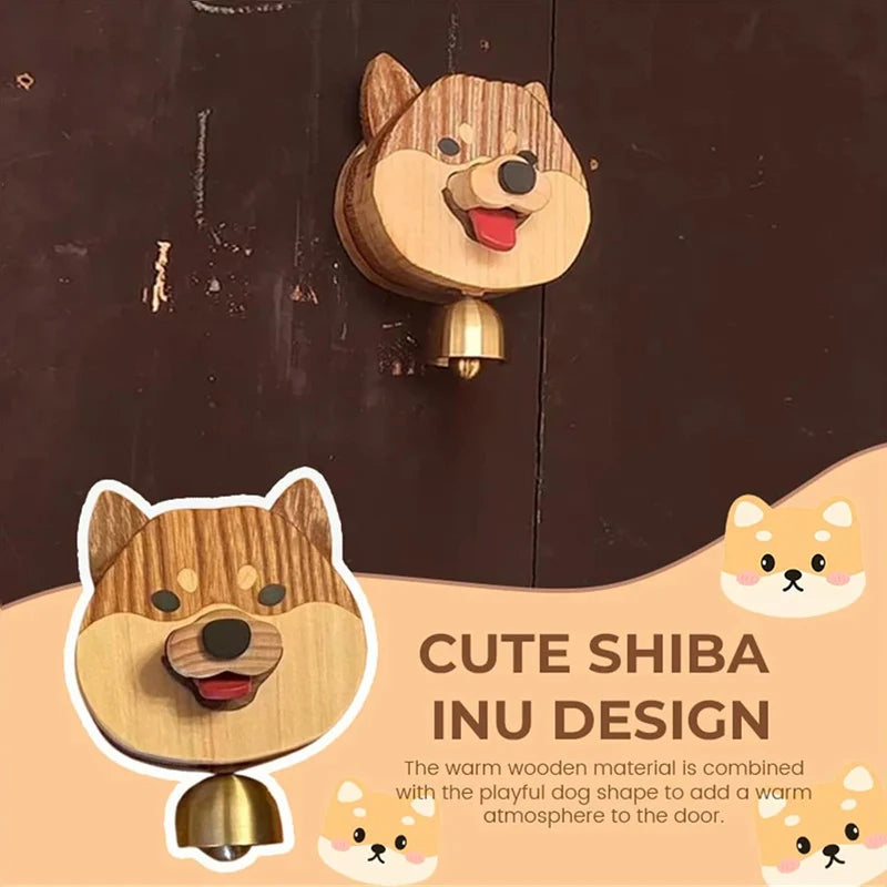 Wooden Shiba Inu Bell with Magnetic Mechanism – Fun Door Chime
