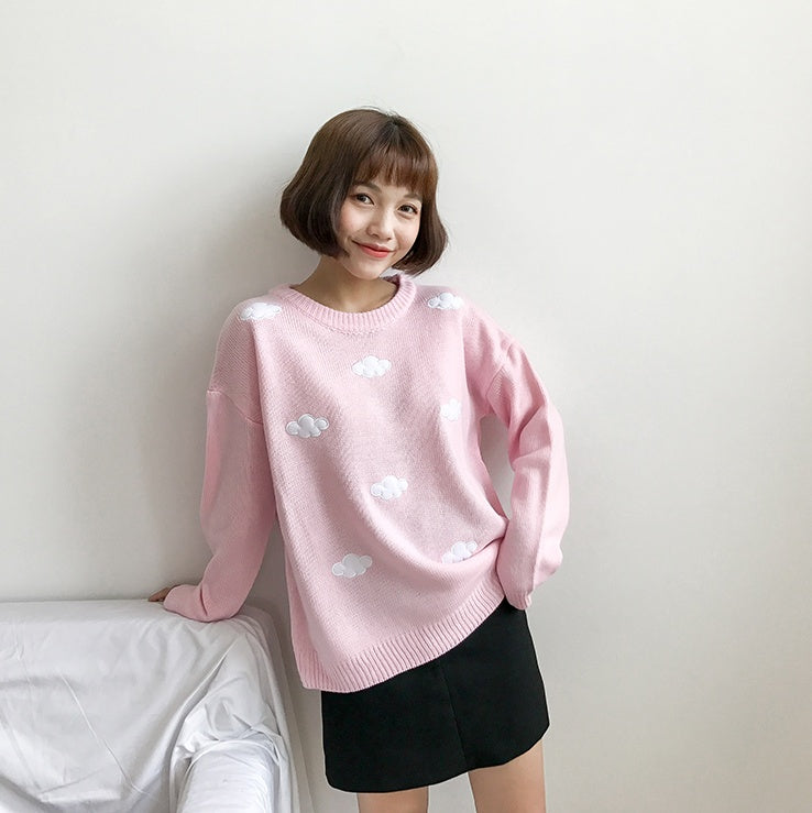 Coco Cloud Sweater | Oversized Knit with Appliqués