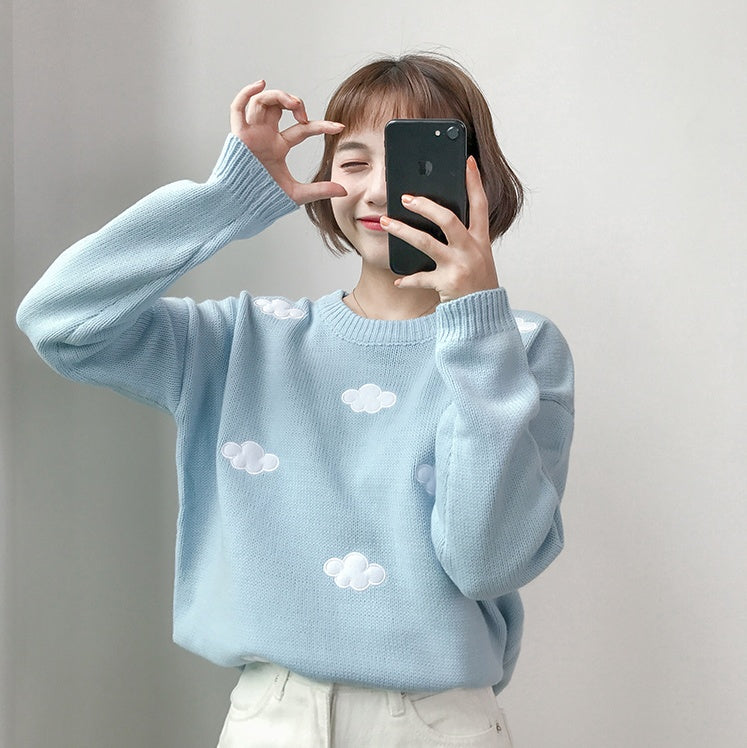 Coco Cloud Sweater | Oversized Knit with Appliqués