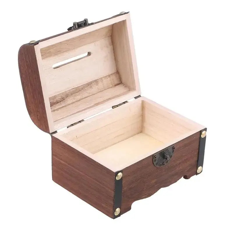 Coffre de Rangement Vintage en Bois avec Serrure – Boîte Élégante pour Décoration Intérieure et Stockage d'Objets de Valeur
