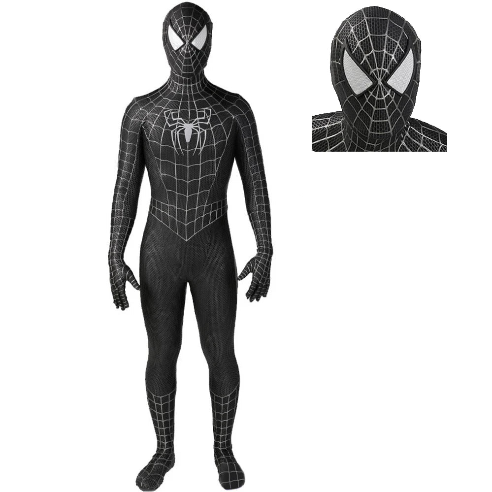 Complete Black Spiderman Raimi Zentai Costume for Cosplay and Halloween