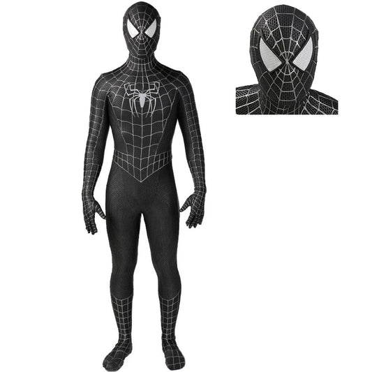 Complete Black Spiderman Raimi Zentai Costume for Cosplay and Halloween