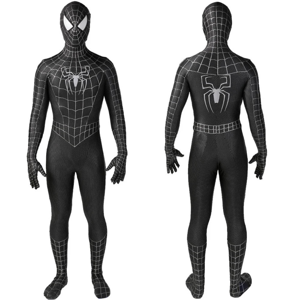 Complete Black Spiderman Raimi Zentai Costume for Cosplay and Halloween