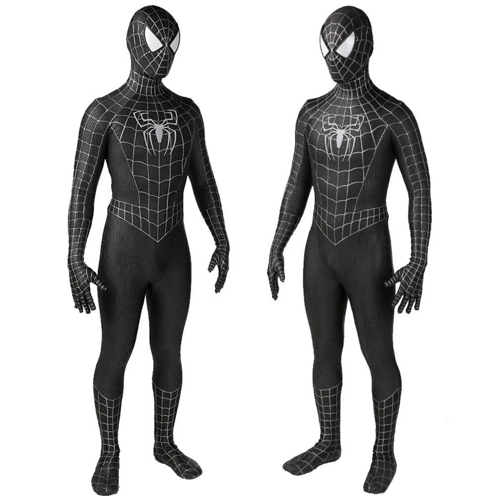 Complete Black Spiderman Raimi Zentai Costume for Cosplay and Halloween