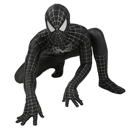 Complete Black Spiderman Raimi Zentai Costume for Cosplay and Halloween