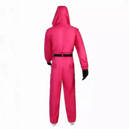 Red Cosplay Costume Inspired by Squid Game – Durable Fabric, Ideal for Halloween and Themed Events, Sizes S to XL