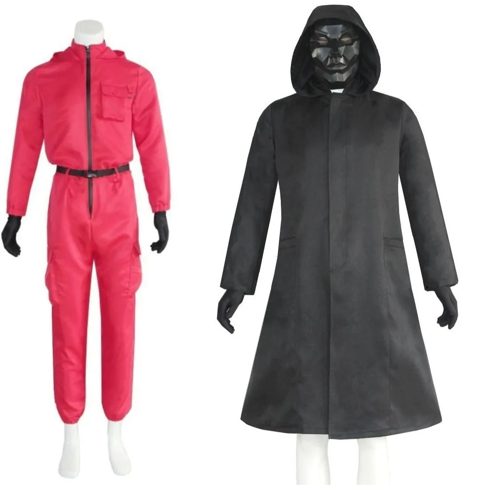 Costume Cosplay de Calamar Rouge Complète – Ajustement Confortable, Tissu Durable, Pour Événements Thématiques et Halloween