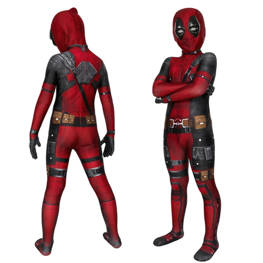 Costume Deadpool pour Adultes et Enfants avec Masque et Accessoires Complets