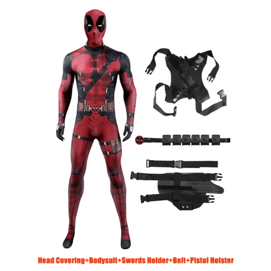 Costume Deadpool pour Adultes et Enfants avec Masque et Accessoires Complets