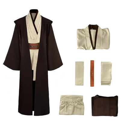 Jedi Costume with Hood for Adults – Set of Robe, Tunic, and Pants for Cosplay