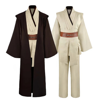 Jedi Costume with Hood for Adults – Set of Robe, Tunic, and Pants for Cosplay