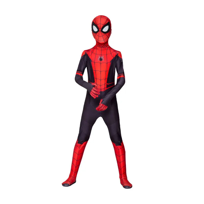 Costume Spiderman Cosplay pour Enfants – Combinaison Complète avec Masque Intégré pour Halloween