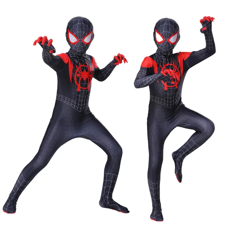 Costume Spiderman Cosplay pour Enfants – Combinaison Complète avec Masque Intégré pour Halloween