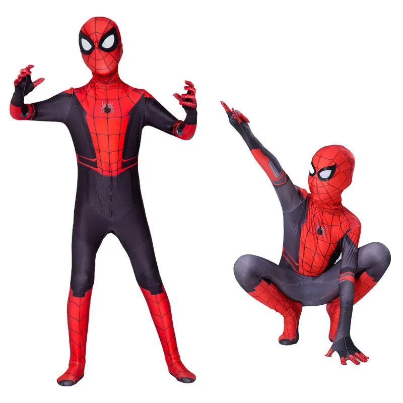 Costume Spiderman Cosplay pour Enfants – Combinaison Complète avec Masque Intégré pour Halloween