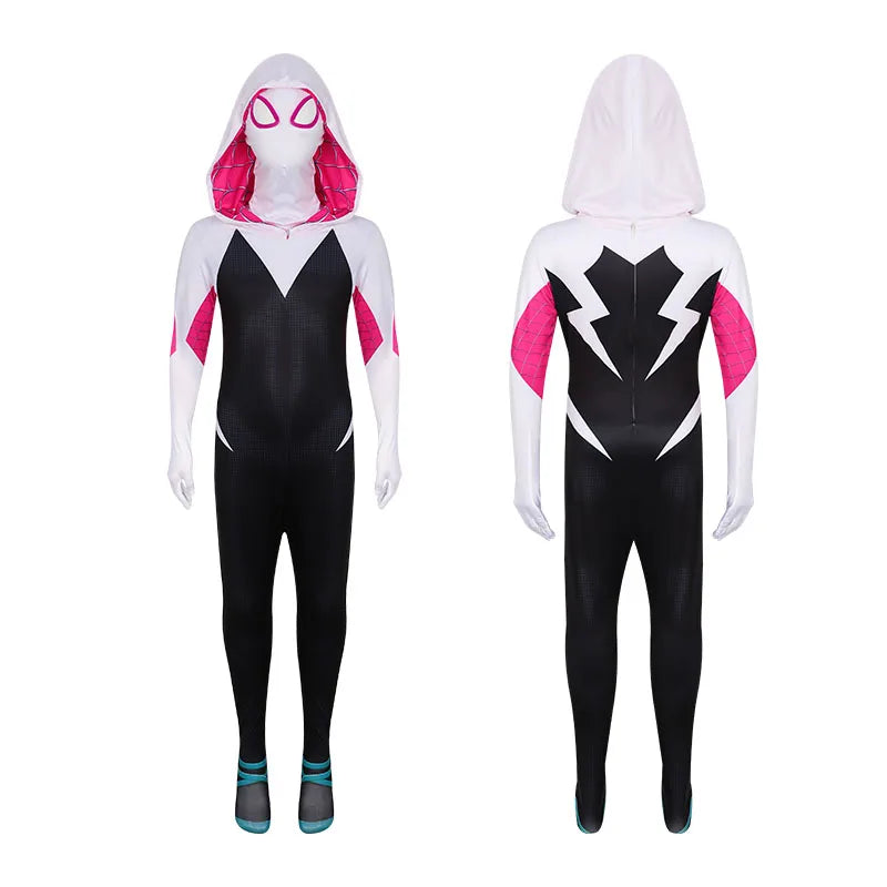 Costume Spiderman Cosplay pour Enfants – Combinaison Complète avec Masque Intégré pour Halloween
