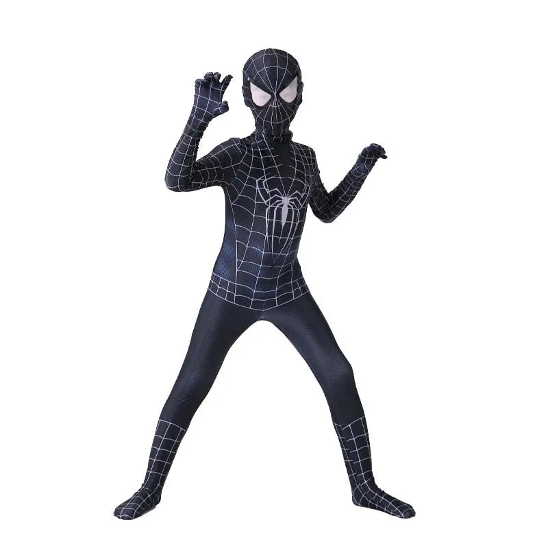 Costume Spiderman Cosplay pour Enfants – Combinaison Complète avec Masque Intégré pour Halloween