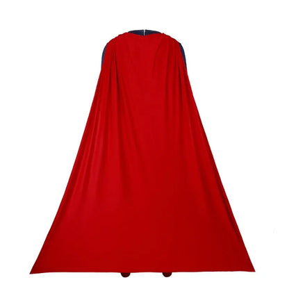 Unisex Superman Costume with Red Cape for Halloween and Cosplay