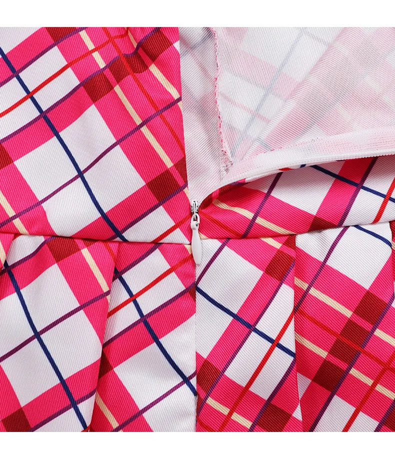 Barbie Schoolgirl Costume Cosplay with Vest and Plaid Skirt for Halloween