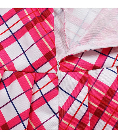 Barbie Schoolgirl Costume Cosplay with Vest and Plaid Skirt for Halloween