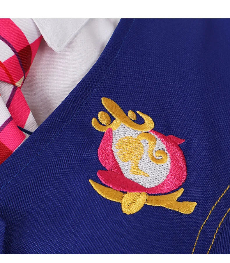 Barbie Schoolgirl Costume Cosplay with Vest and Plaid Skirt for Halloween