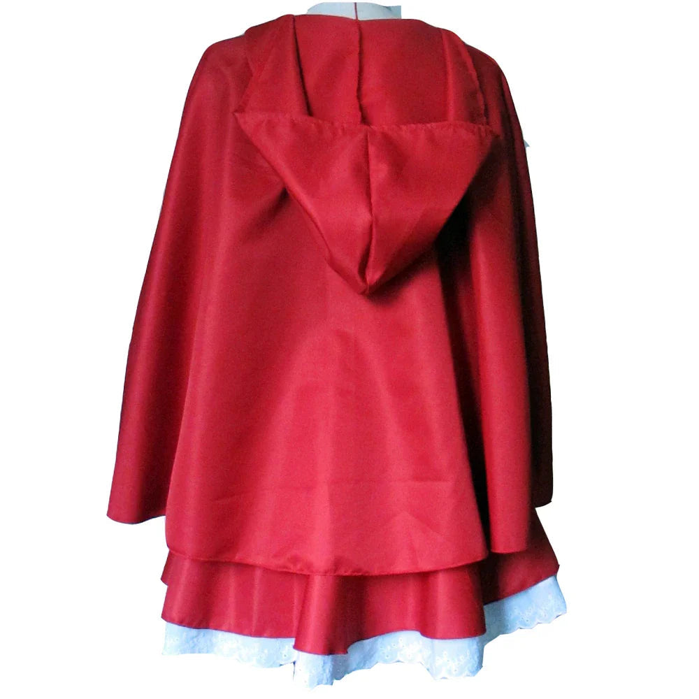 Costume de Chaperon Rouge pour Adultes avec Cape et Robe à Lacets – Idéal pour Halloween et Fêtes Costumées