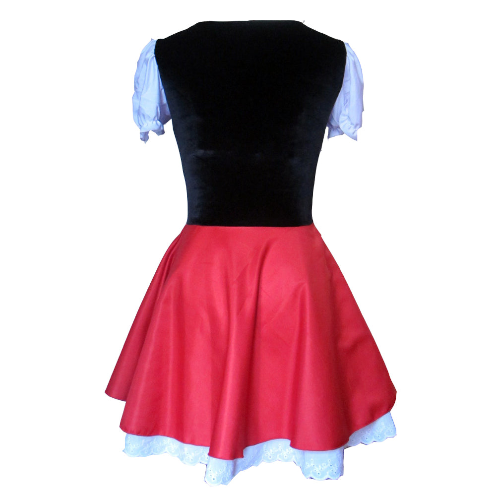 Costume de Chaperon Rouge pour Adultes avec Cape et Robe à Lacets – Idéal pour Halloween et Fêtes Costumées