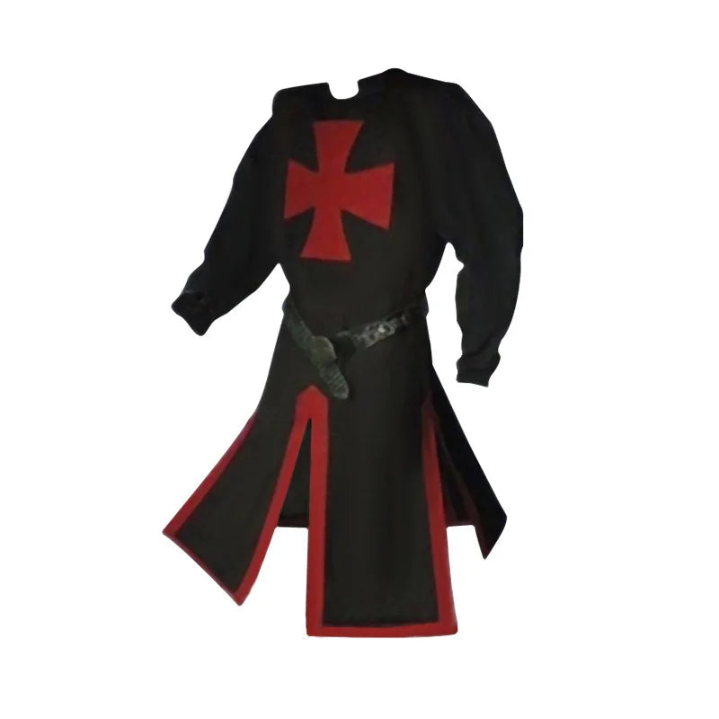 Costume de Chevalier Croisé Templier avec Tunique et Cape – Idéal pour Halloween et Reconstitutions Historiques