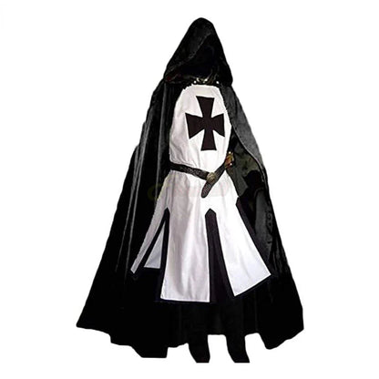 Crossed Knight Templar Costume with Tunic and Cape – Ideal for Halloween and Historical Reenactments