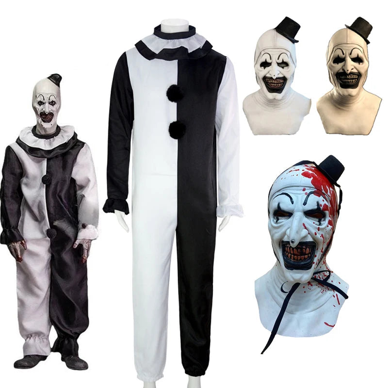 Art The Clown Costume with Jumpsuit and Mask – Halloween 2025