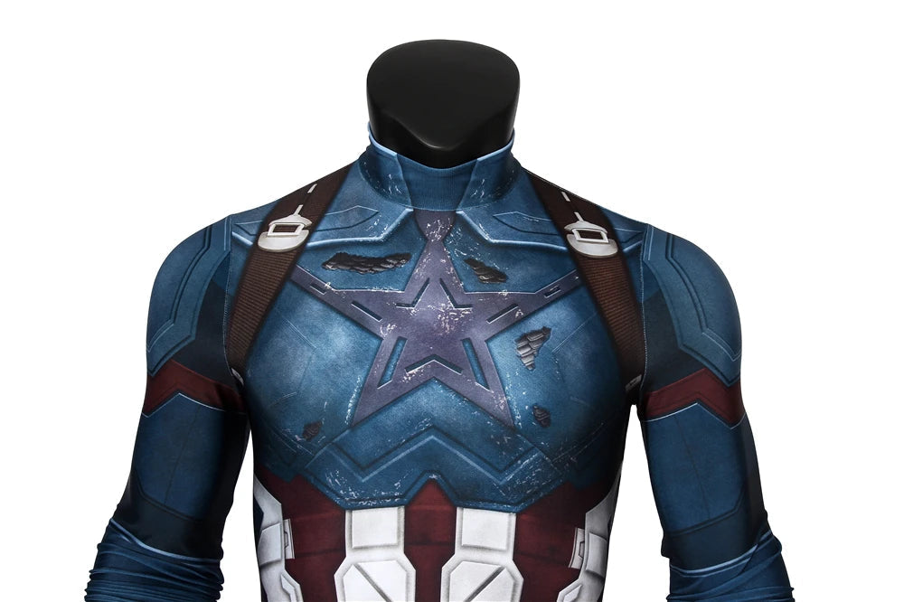 Captain America Cosplay Costume in 3D Spandex – Full Unisex Suit