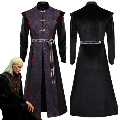 Daemon Prince Dragon Cosplay Costume for Men – Complete Set with Coat, Belt, and Waist Bag