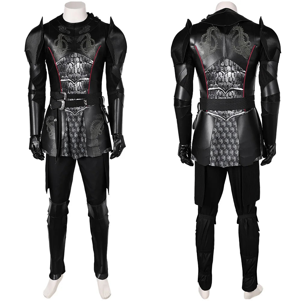 Daemon Prince Dragon Cosplay Costume for Men – Complete Set with Coat, Belt, and Waist Bag