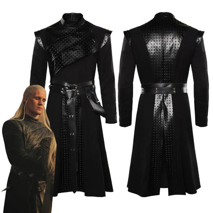 Daemon Prince Dragon Cosplay Costume for Men – Complete Set with Coat, Belt, and Waist Bag