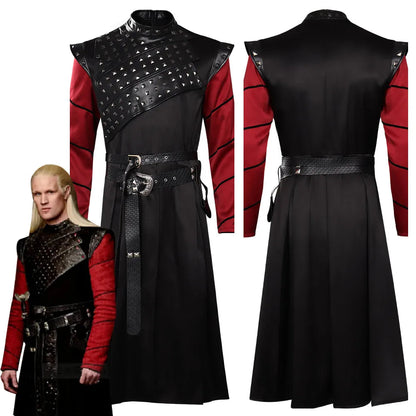 Daemon Prince Dragon Cosplay Costume for Men – Complete Set with Coat, Belt, and Waist Bag