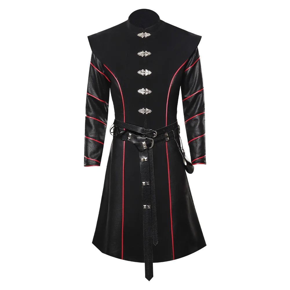 Daemon Prince Dragon Cosplay Costume for Men – Complete Set with Coat, Belt, and Waist Bag