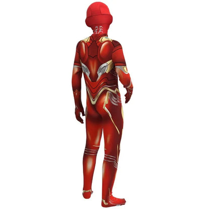 Iron Man Cosplay Costume for Children – Full Suit with Hooded Mask for Halloween