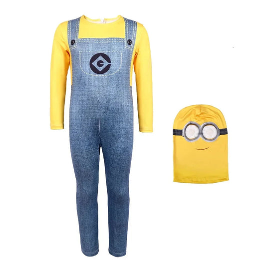 Unisex Minions Cosplay Costume for Halloween – Complete Set with Head Cover