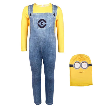 Unisex Minions Cosplay Costume for Halloween – Complete Set with Head Cover