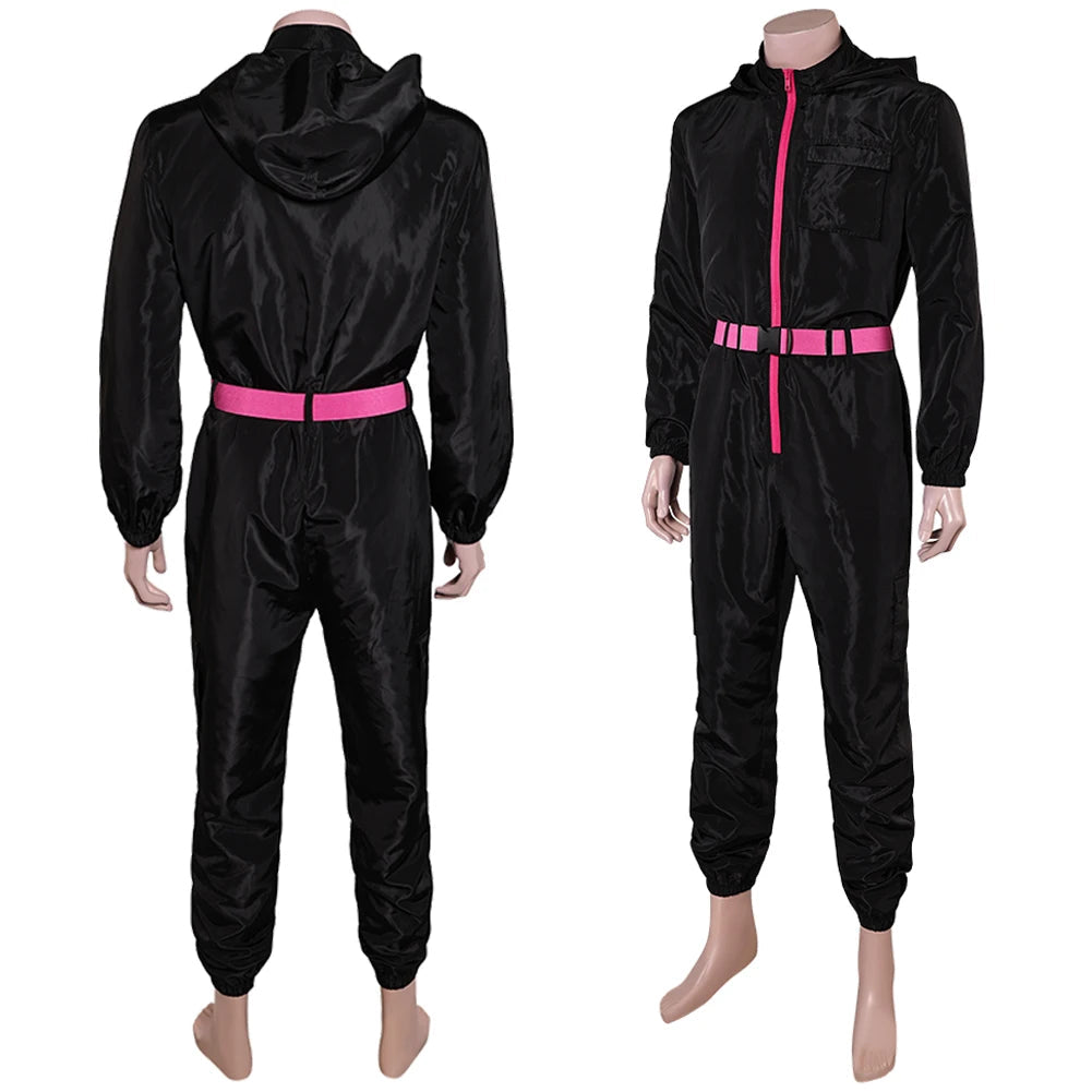 Squid Cosplay Costume for Men – Black Jumpsuit Ideal for Halloween
